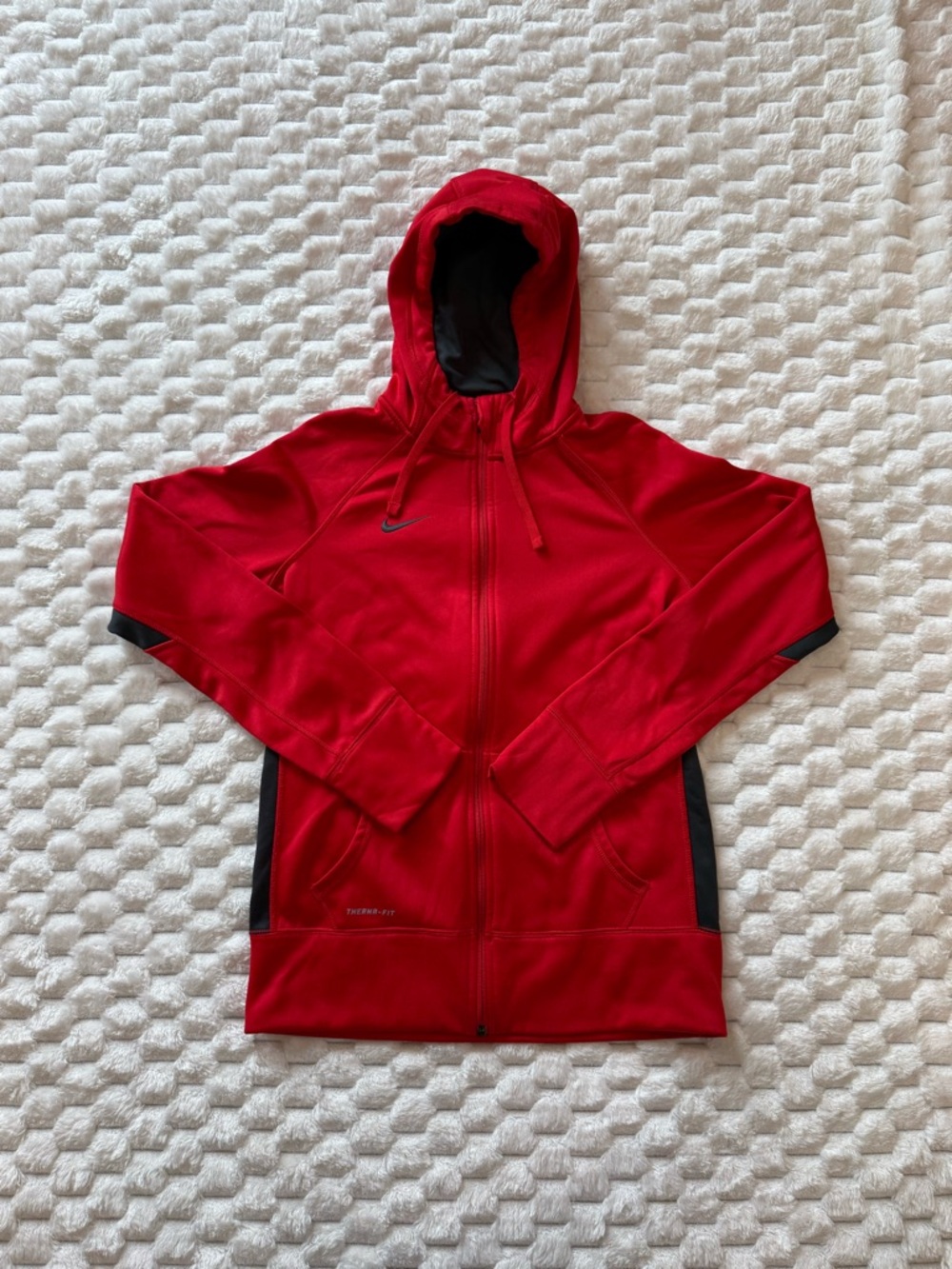 Nike Therma-FIT Women’s Red Full-Zip Fleece Hoodie - Size Medium